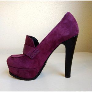 Women’s Royal Purple Suede Platform Penny Loafer in 7.5, New Year Party